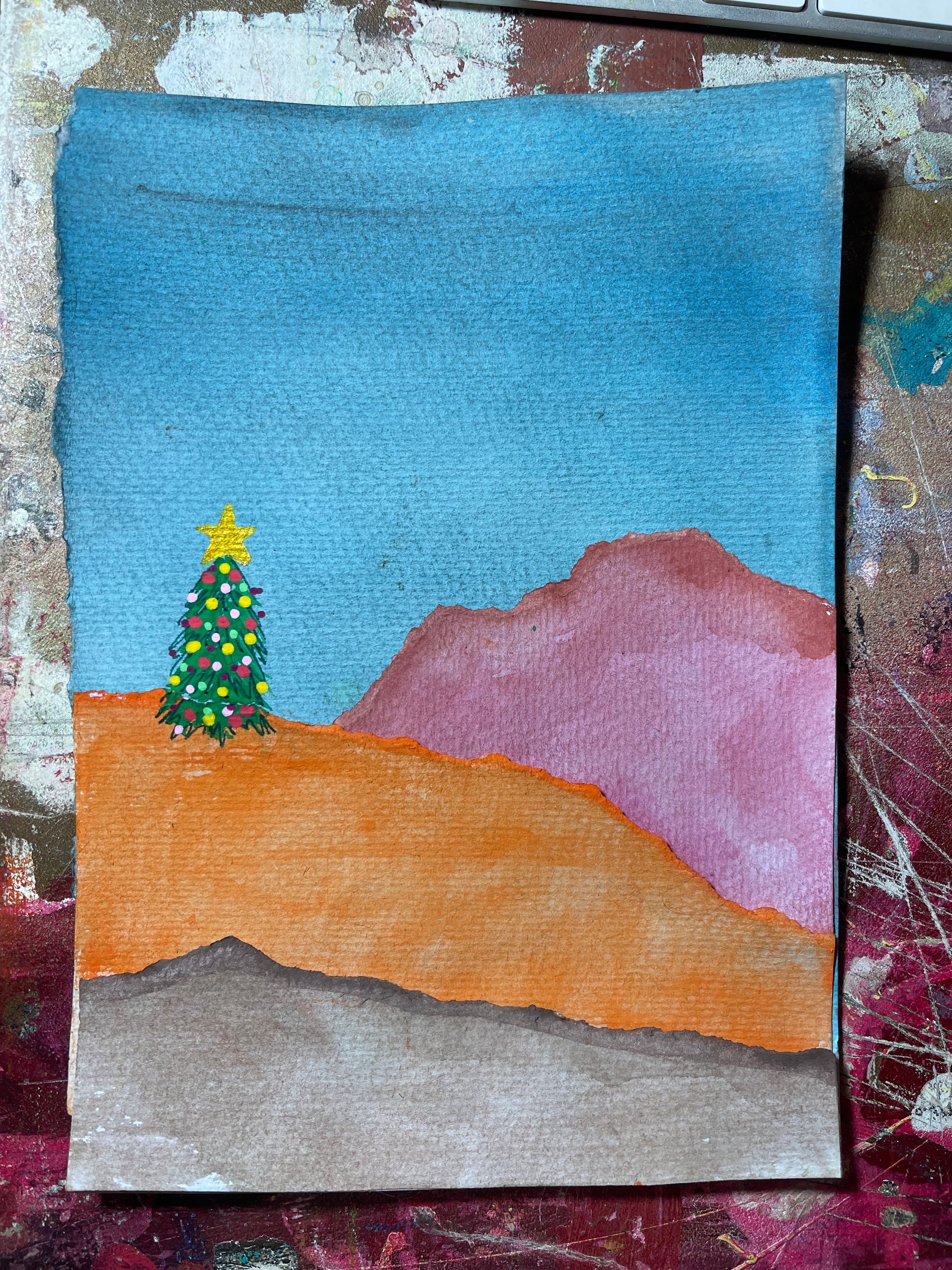 Orange Cliff: Christmas Landscapes - Christmas Cards