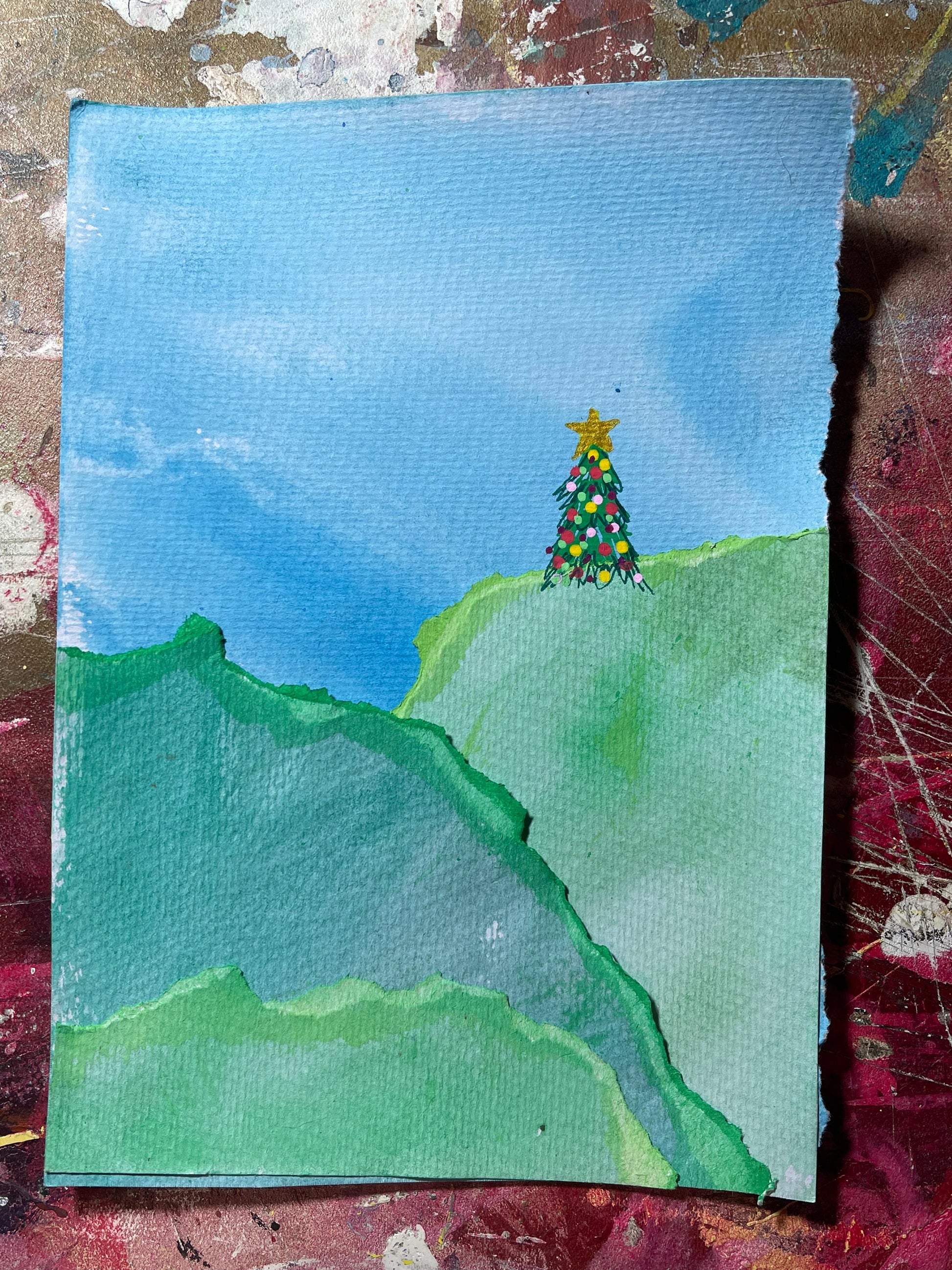 Green Cliff: Christmas Landscapes - Christmas Cards