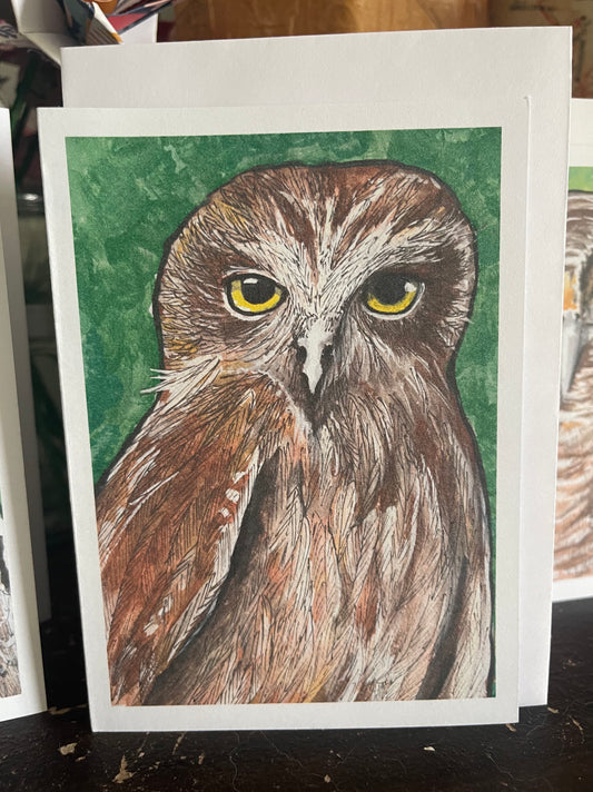 Boobook Owl Card - ElmsCreative
