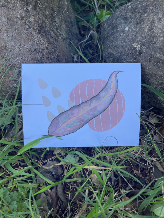 Gum Leaf Card - Bird Leaf - ElmsCreative
