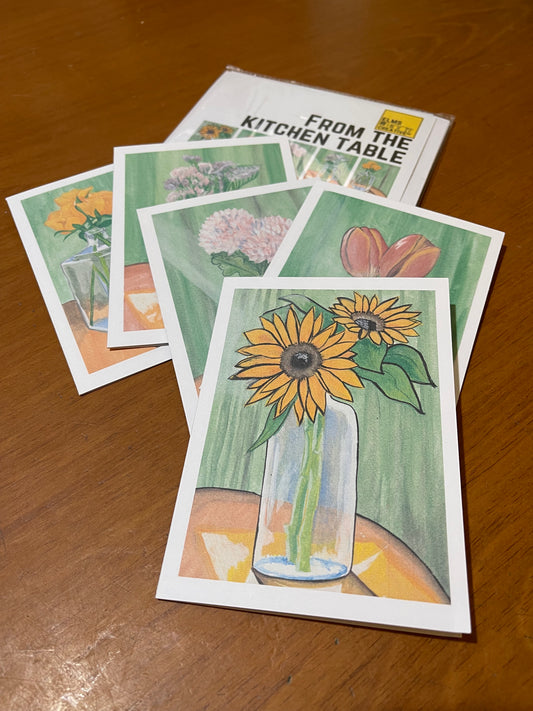 "From the Kitchen Table" - Floral Still Life Cards - Pack of 5 - ElmsCreative