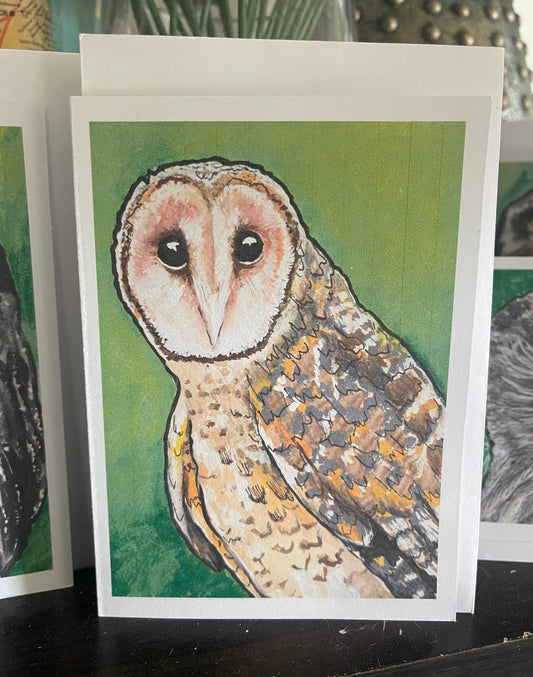 Masked Owl Card - ElmsCreative