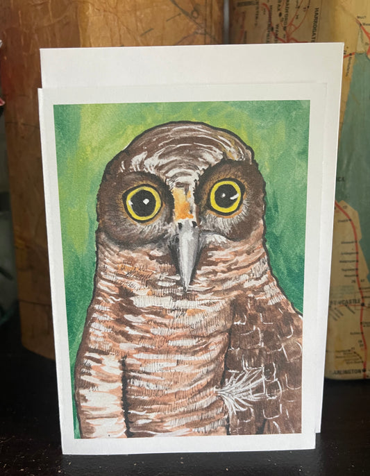 Rufous Owl Card - ElmsCreative