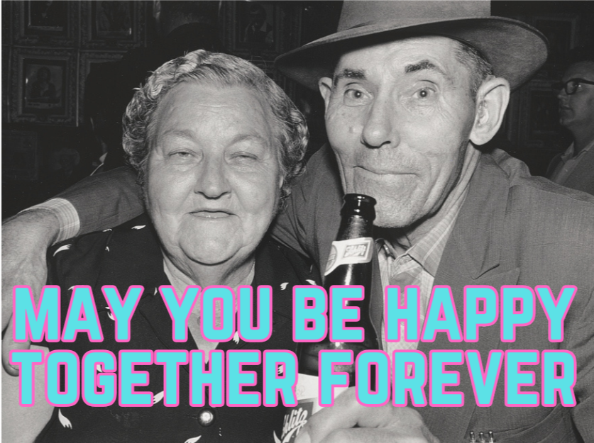 "May you be happy together forever" - Sassy Card - ElmsCreative