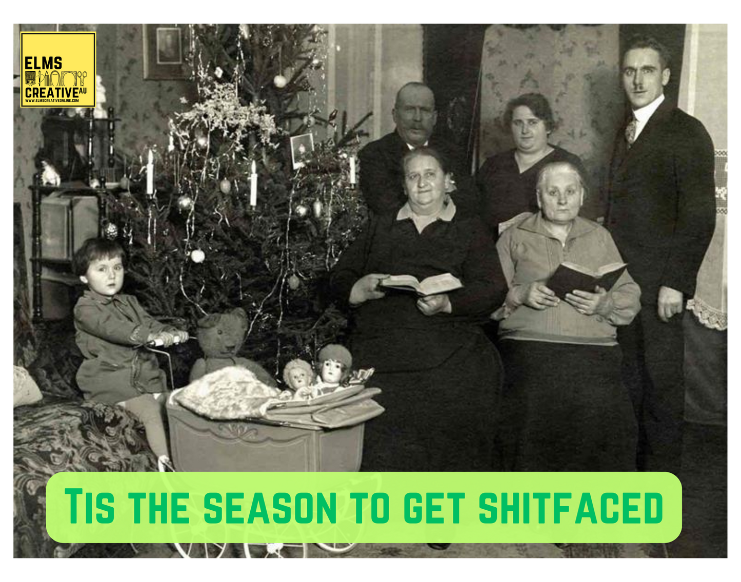 "Tis the season to get shitfaced"- Sassy Chrissy Card - ElmsCreative