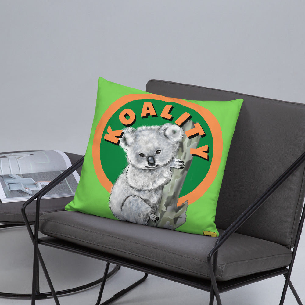 Koality - Green Koala Pun Cushion - ElmsCreative