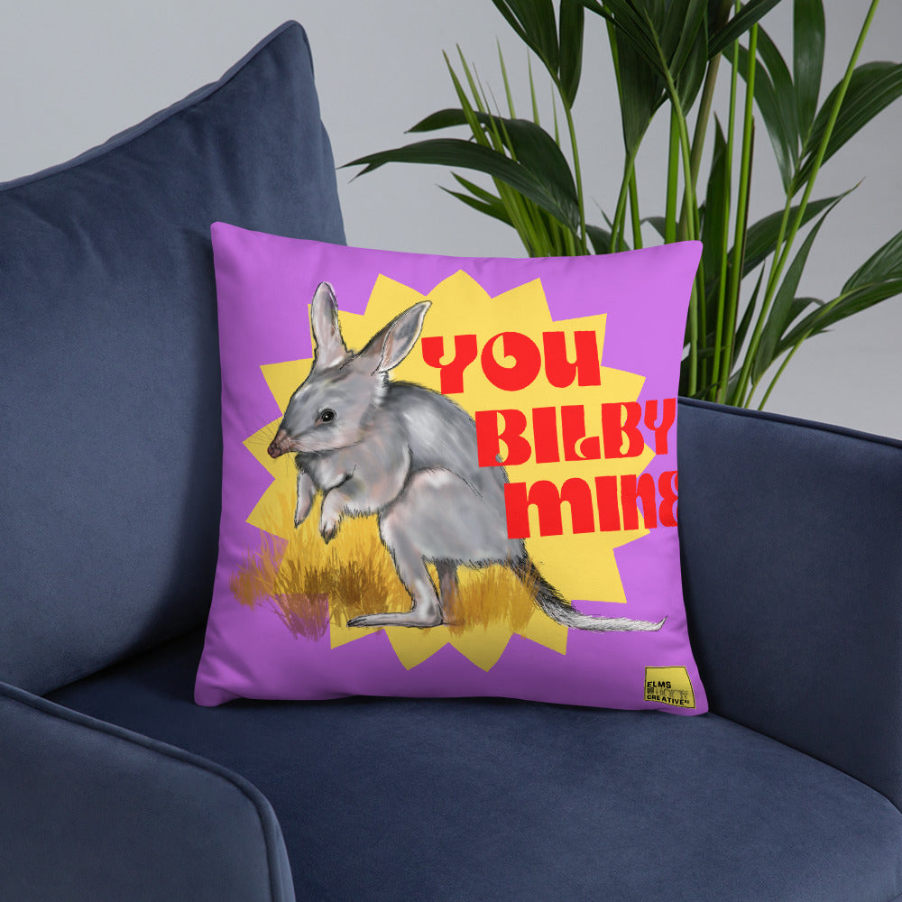 You Bilby Mine - Purple Bilby Pun Cushion - ElmsCreative