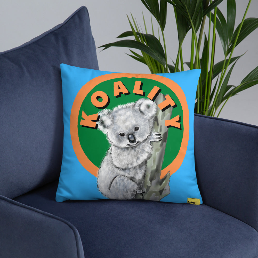 Koality - Blue Koala Pun Cushion - ElmsCreative