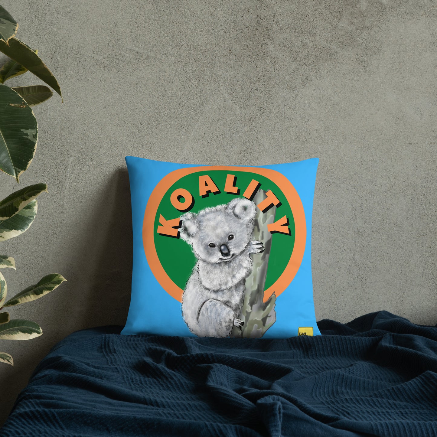 Koality - Blue Koala Pun Cushion - ElmsCreative