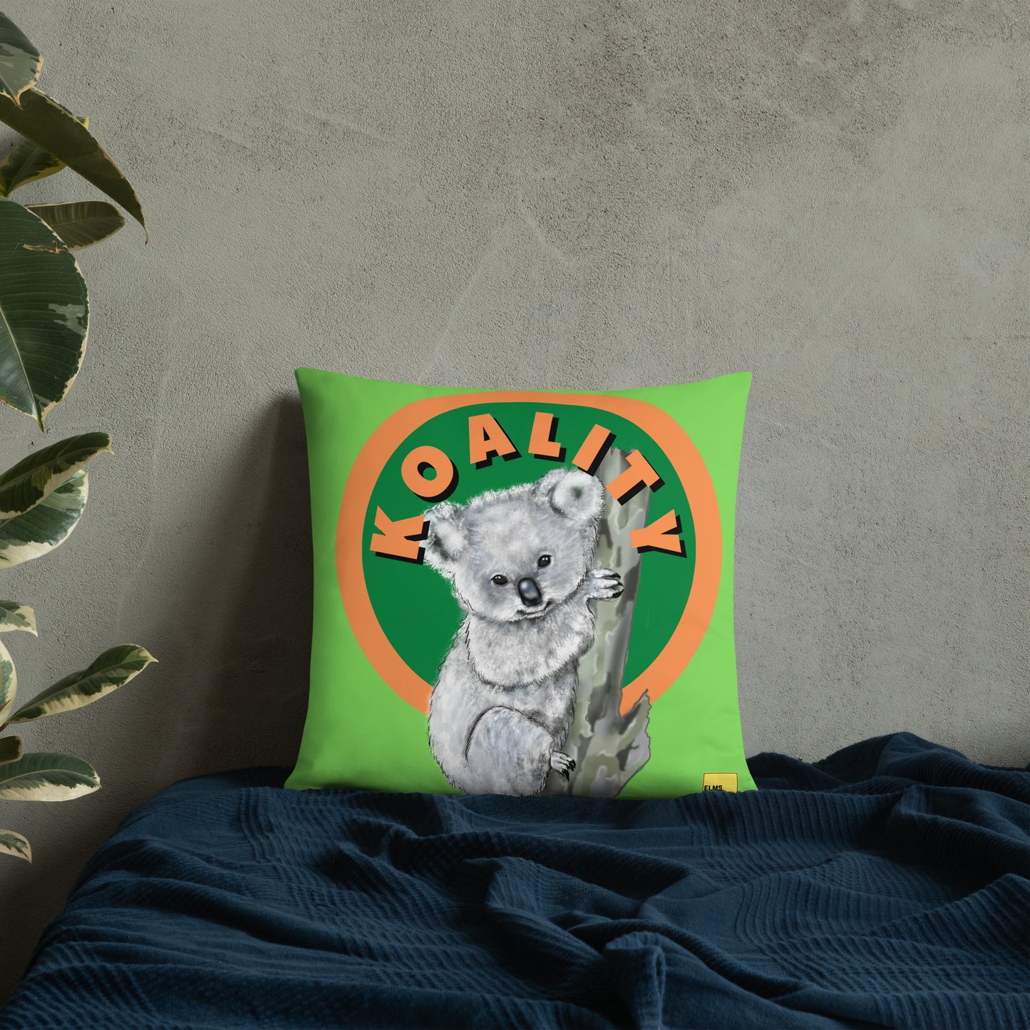 Koality - Green Koala Pun Cushion - ElmsCreative