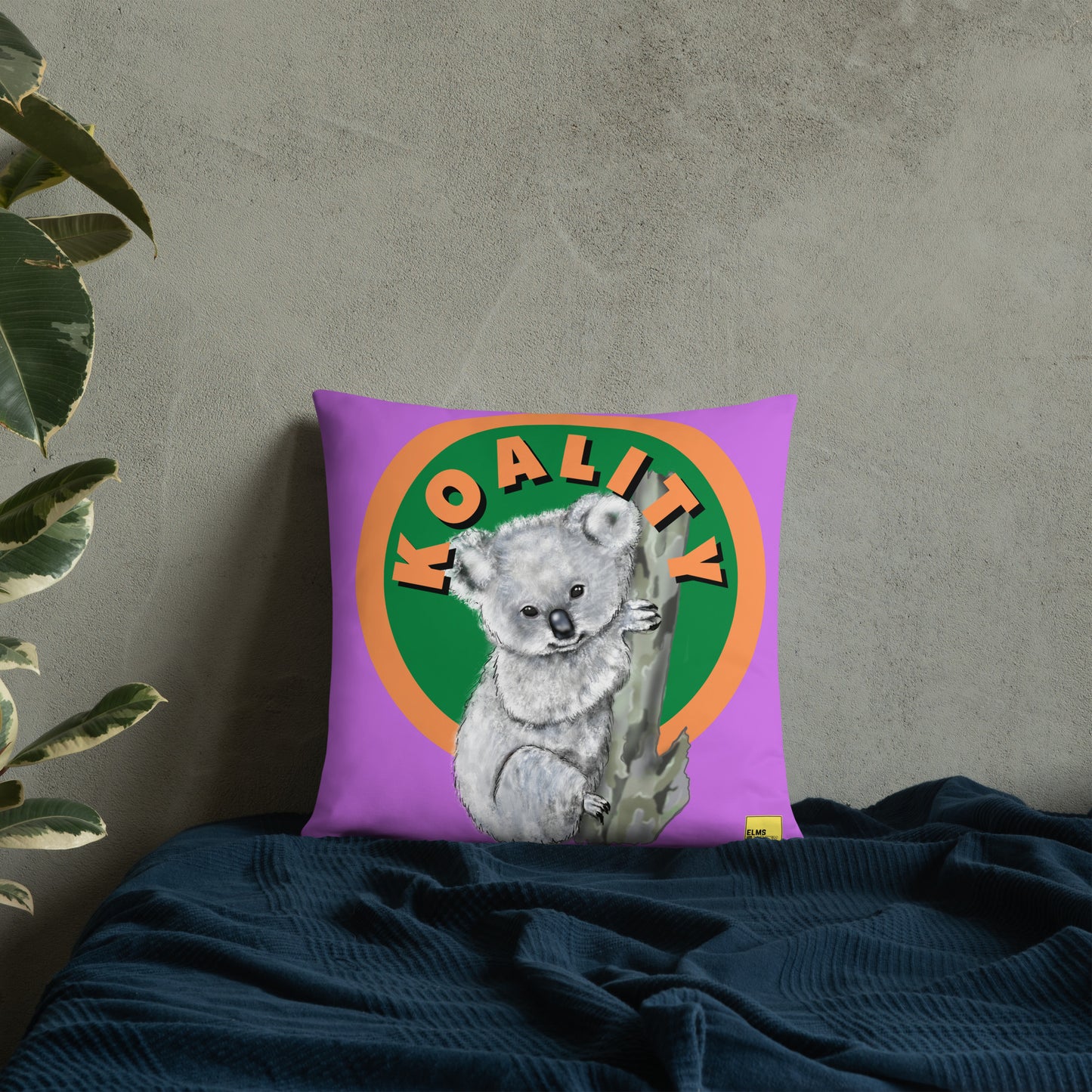 Koality- Purple Koala Pun Cushion - ElmsCreative