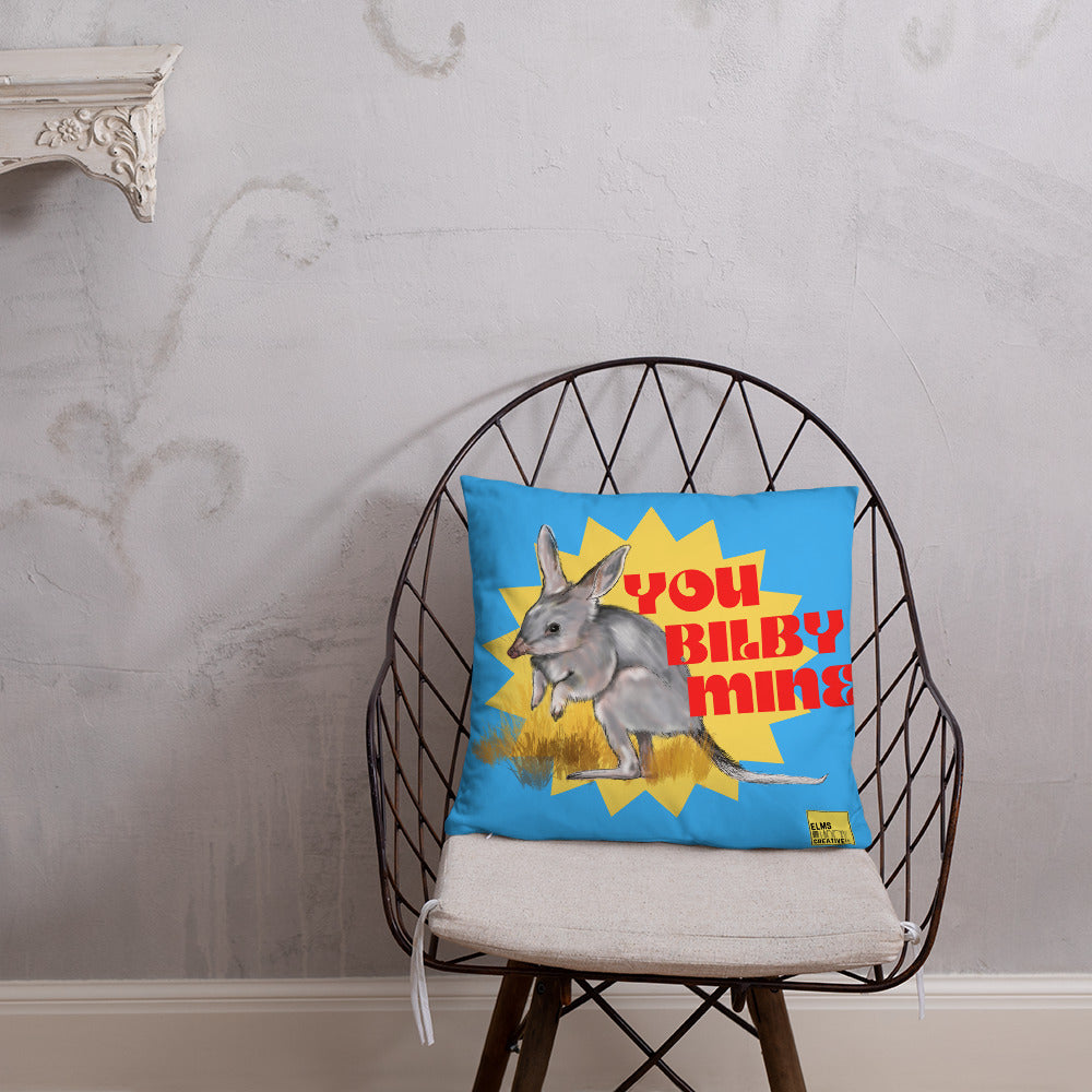 You BIlby Mine- Blue Bilby Cushion - ElmsCreative