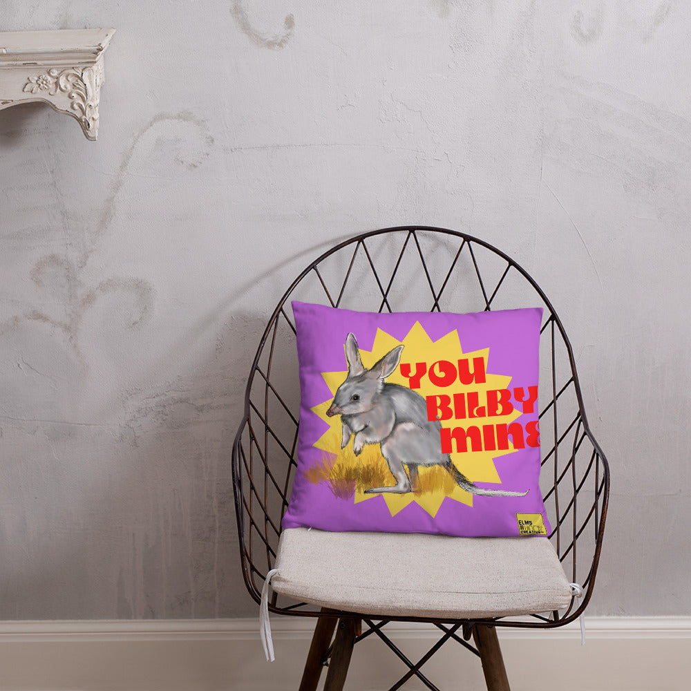 You Bilby Mine - Purple Bilby Pun Cushion - ElmsCreative