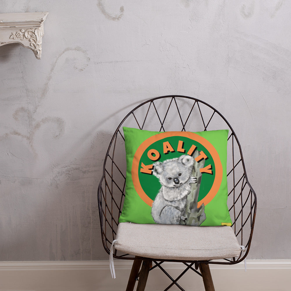 Koality - Green Koala Pun Cushion - ElmsCreative