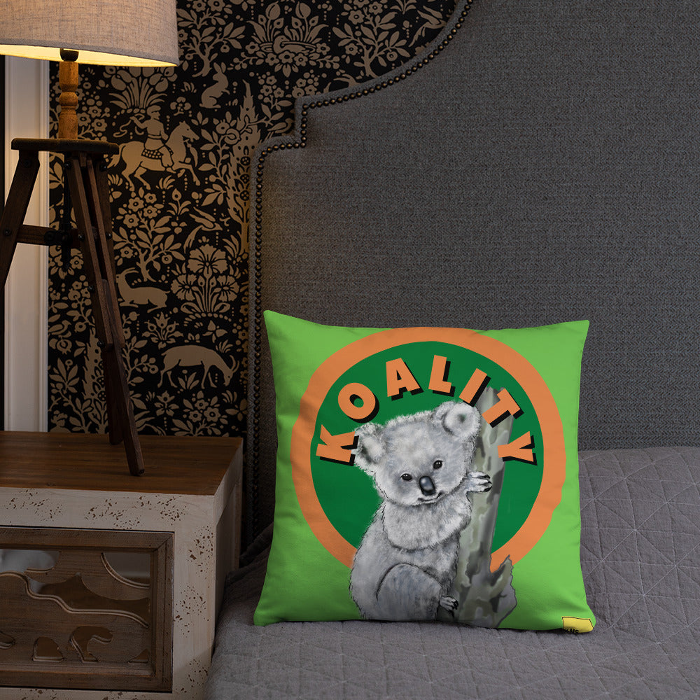 Koality - Green Koala Pun Cushion - ElmsCreative