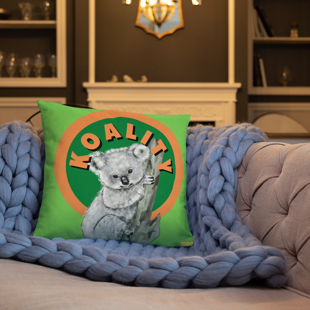 Koality - Green Koala Pun Cushion - ElmsCreative