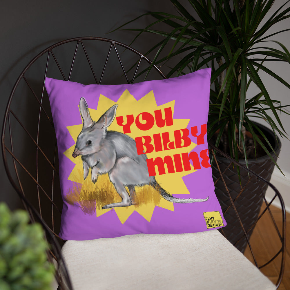 You Bilby Mine - Purple Bilby Pun Cushion - ElmsCreative