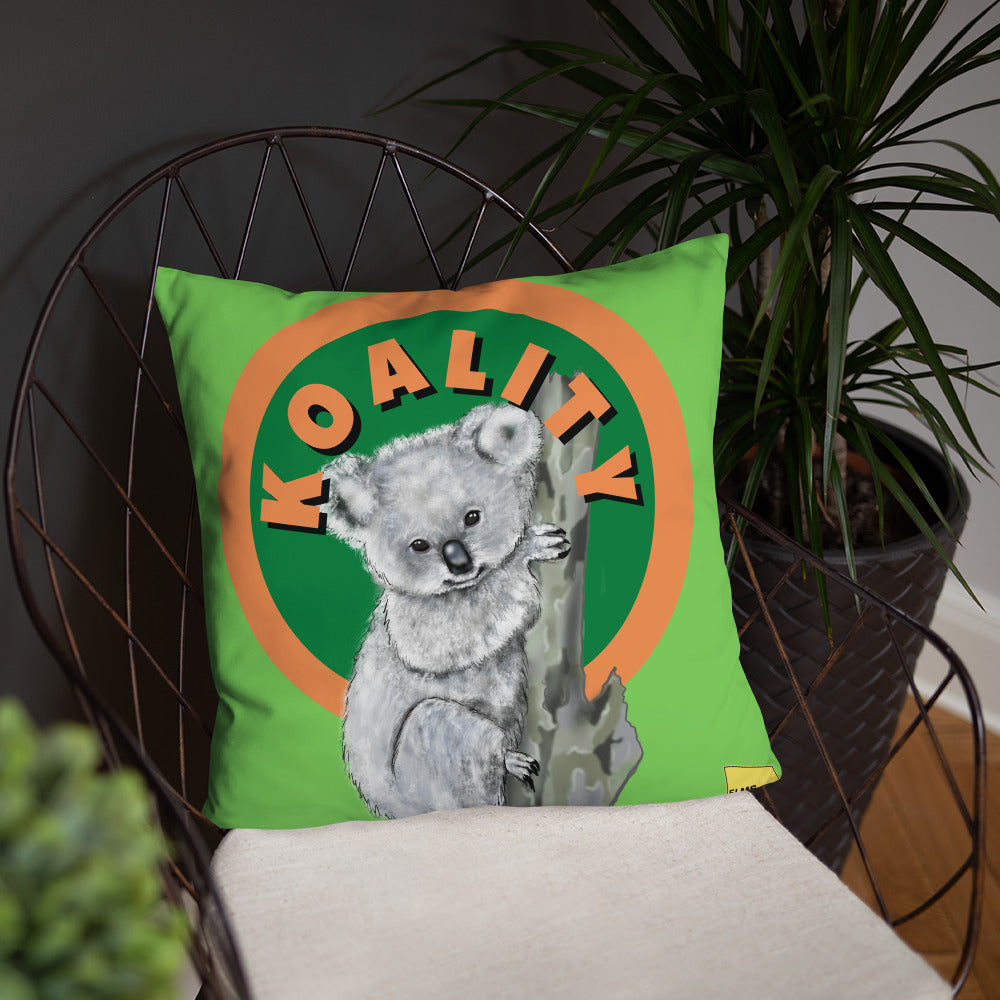 Koality - Green Koala Pun Cushion - ElmsCreative