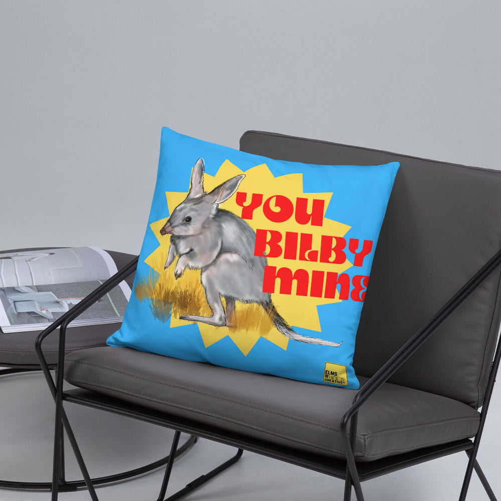 You BIlby Mine- Blue Bilby Cushion - ElmsCreative