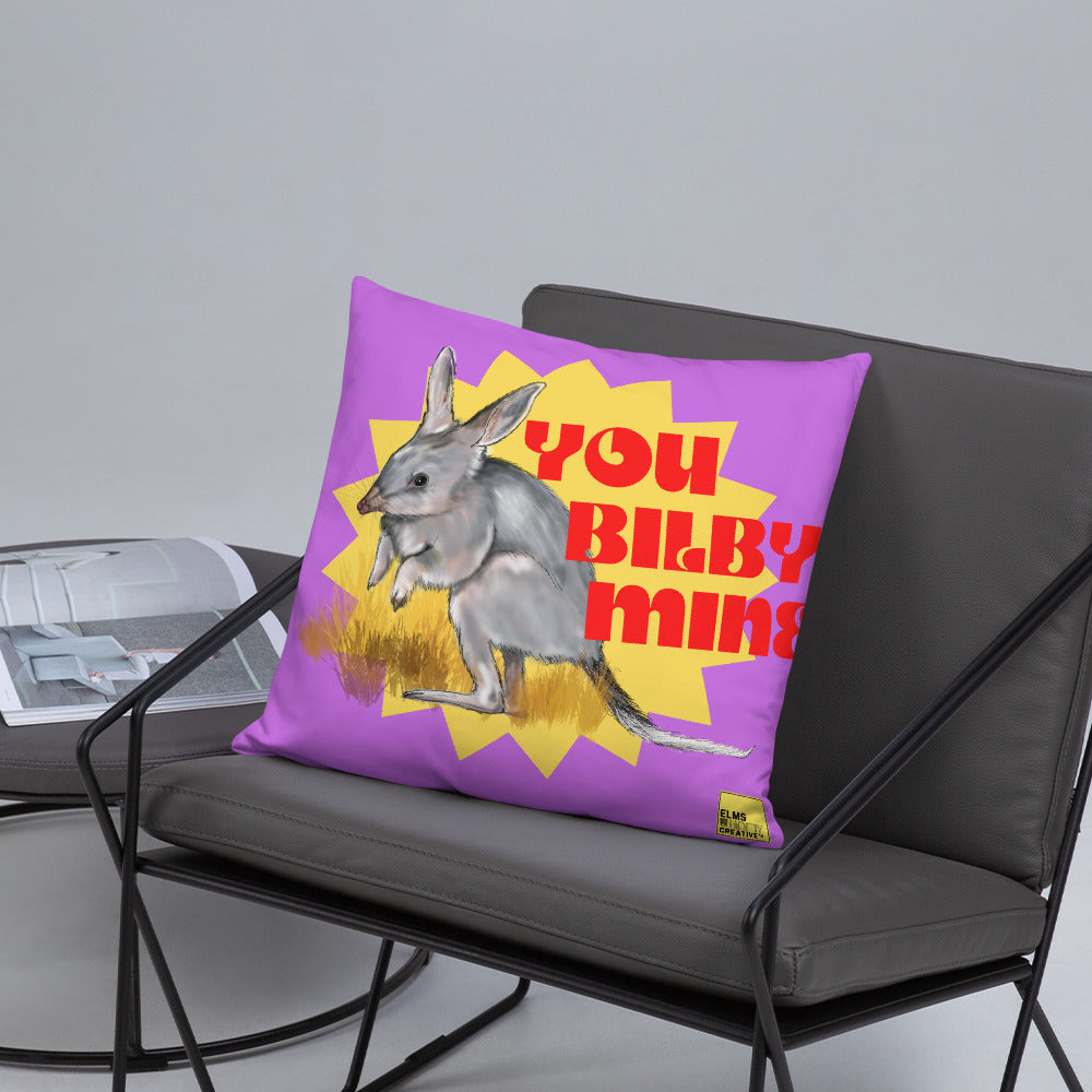 You Bilby Mine - Purple Bilby Pun Cushion - ElmsCreative