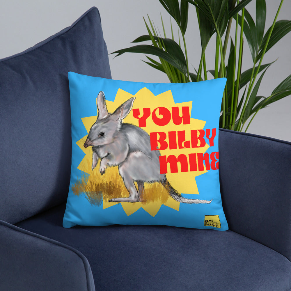 You BIlby Mine- Blue Bilby Cushion - ElmsCreative