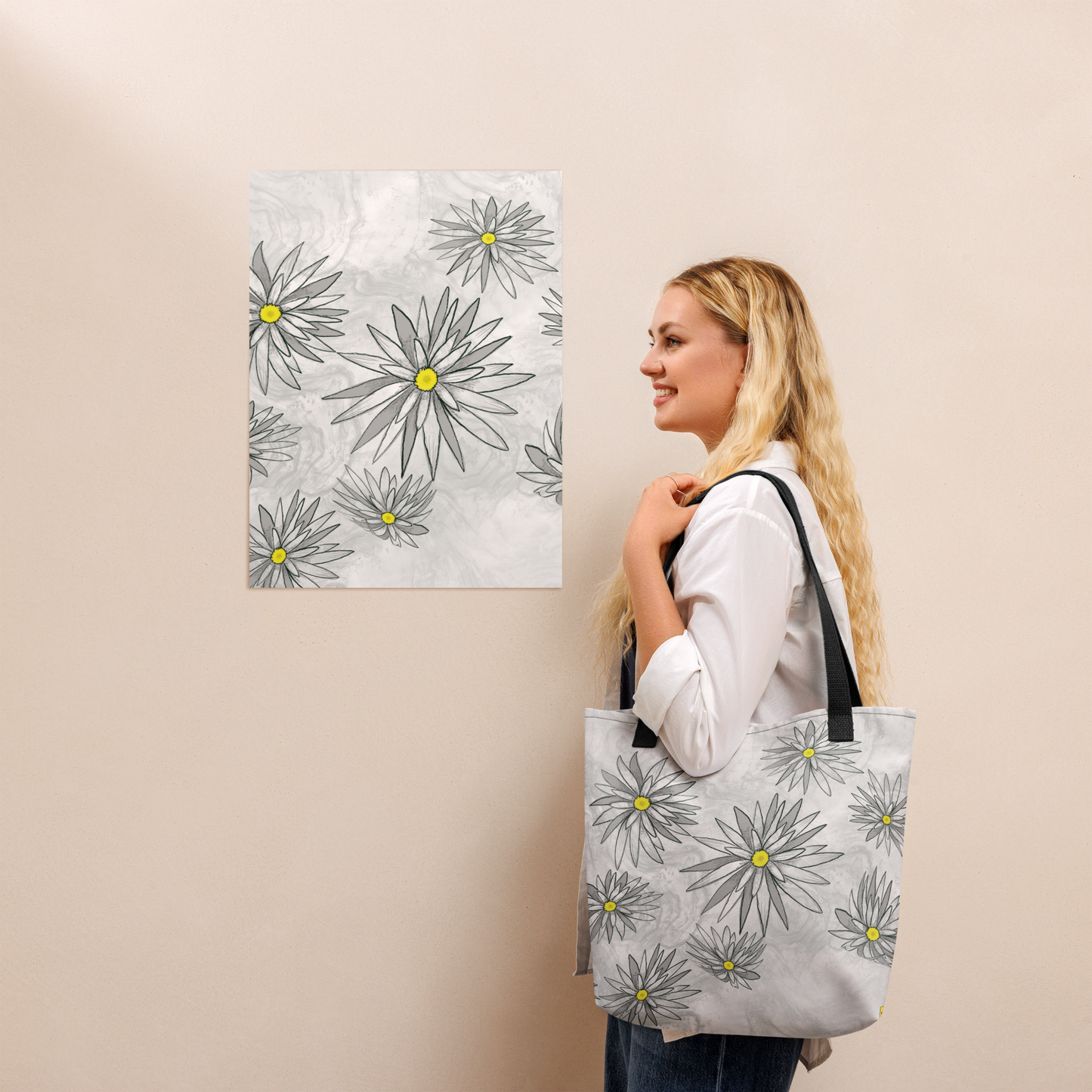 Paper Daisies Tote bag - ElmsCreative