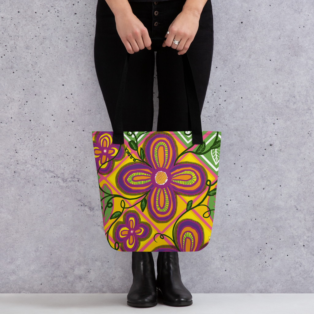 Floral Tile Tote bag - ElmsCreative