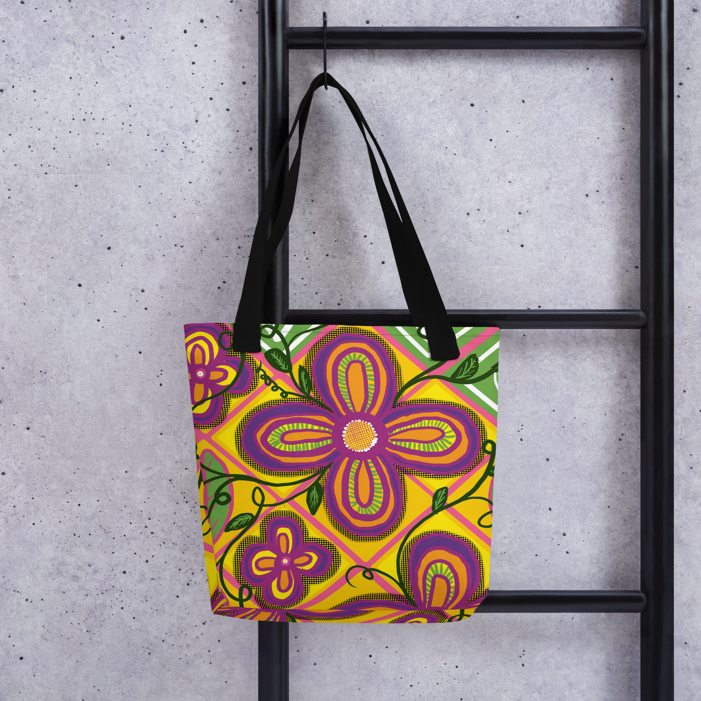 Floral Tile Tote bag - ElmsCreative