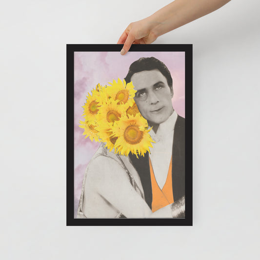 Sunflower Dance Paper Collage Framed Print - ElmsCreative