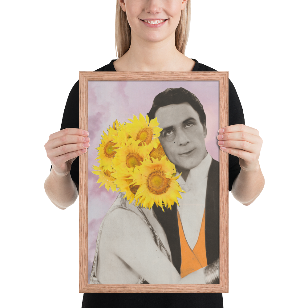 Sunflower Dance Paper Collage Framed Print - ElmsCreative