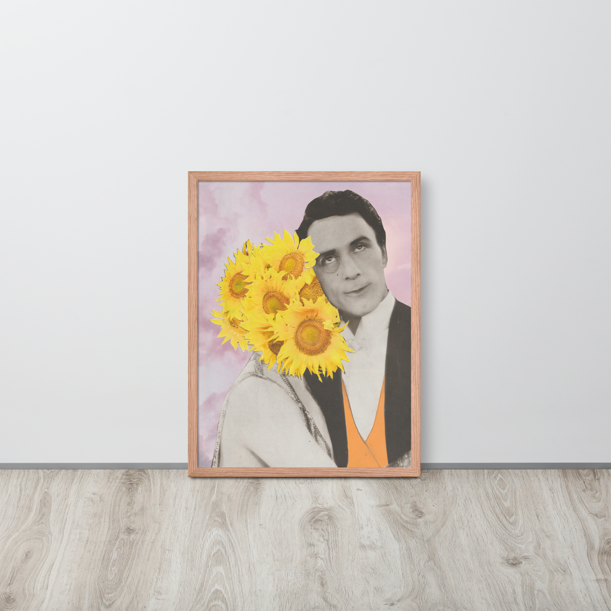 Sunflower Dance Paper Collage Framed Print - ElmsCreative