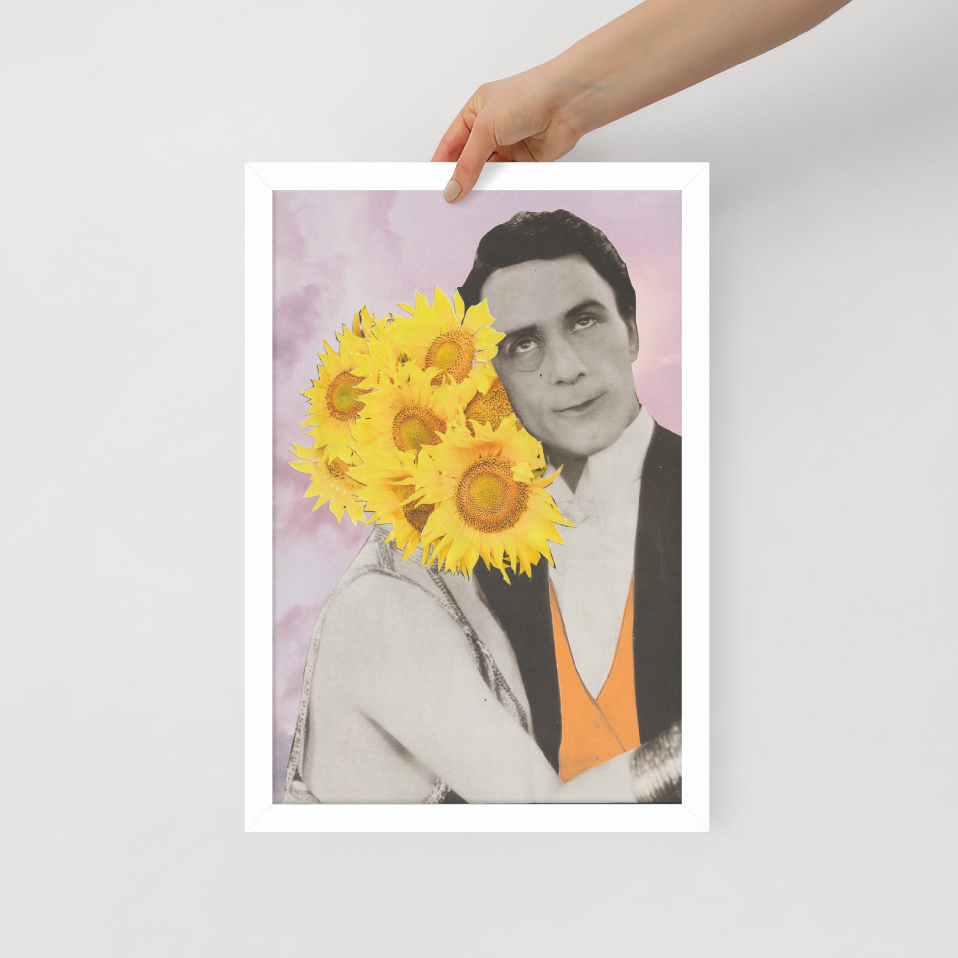 Sunflower Dance Paper Collage Framed Print - ElmsCreative