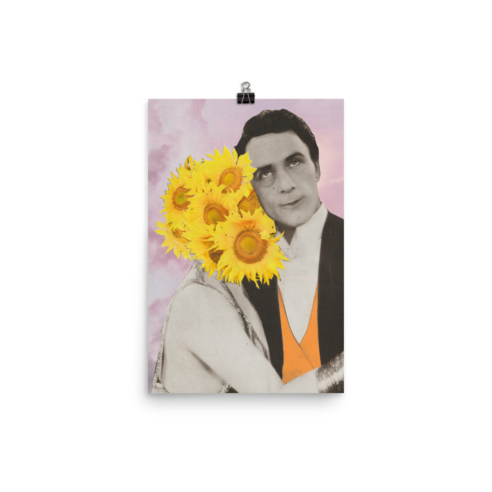 Sunflower Dance Paper Collage Poster Print - ElmsCreative