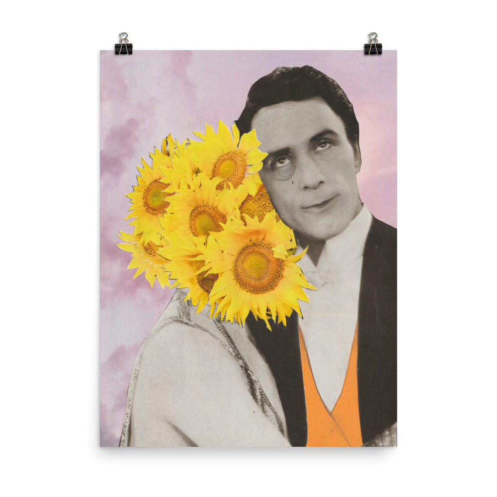 Sunflower Dance Paper Collage Poster Print - ElmsCreative
