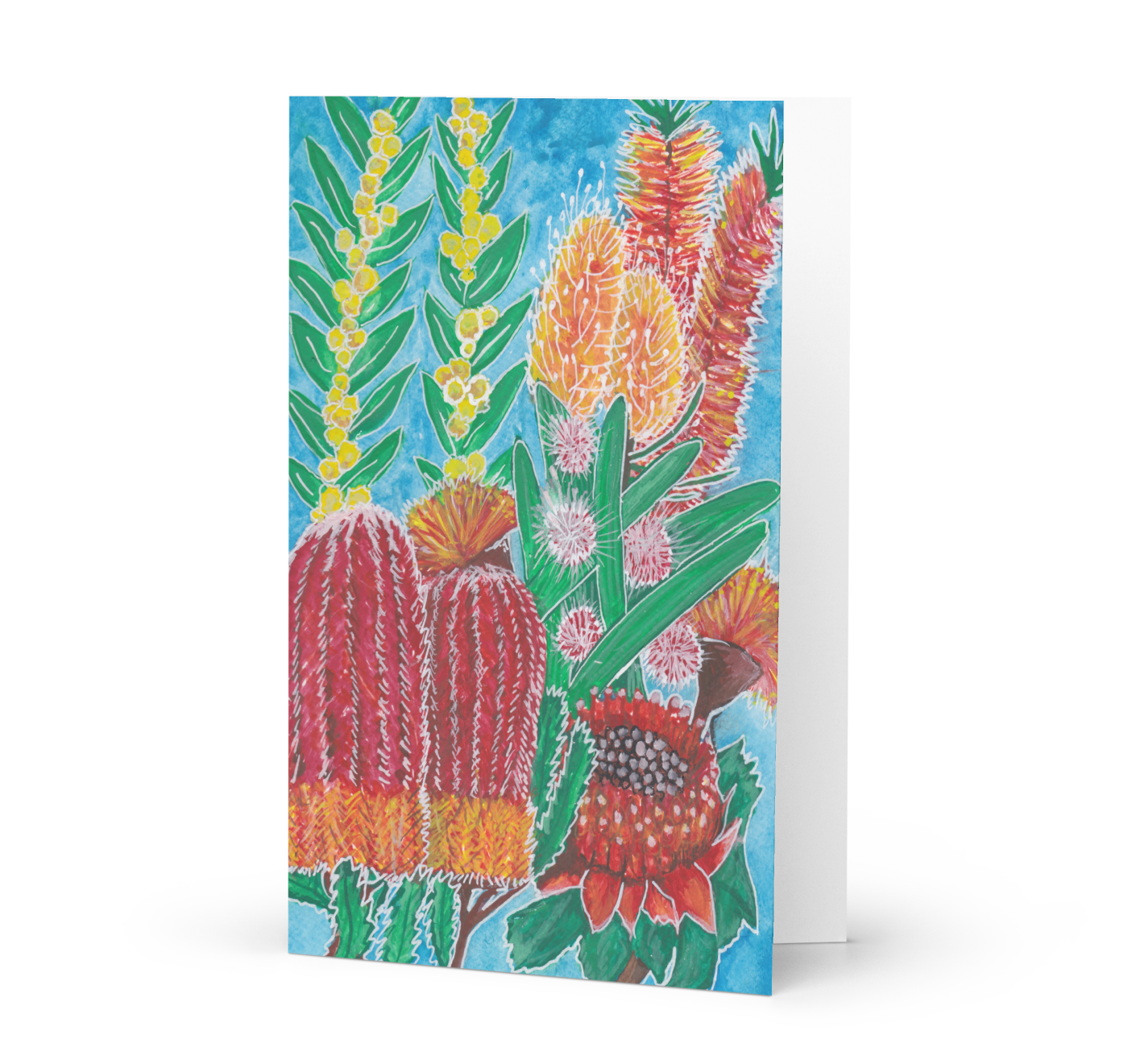 Aussie Florals - Bunch of Blue Greeting Card