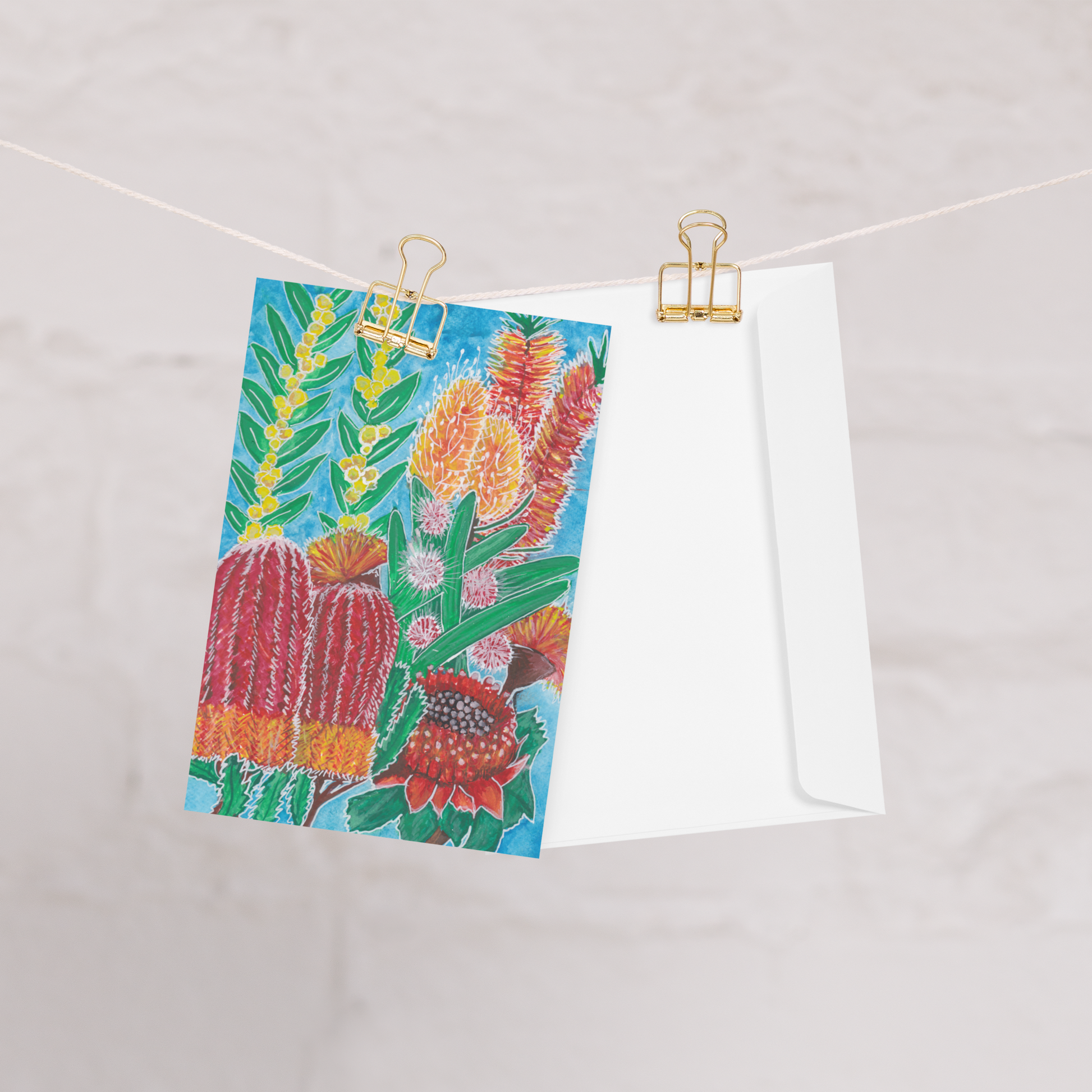 Aussie Florals - Bunch of Blue Greeting Card