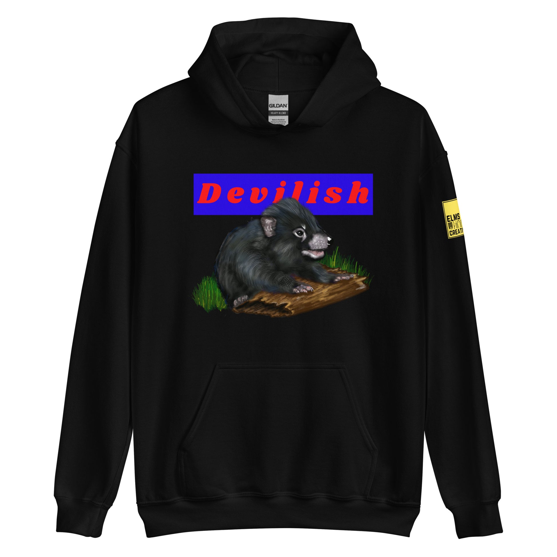 Devilish - Tasmanian Devil Pun Hoodie - ElmsCreative