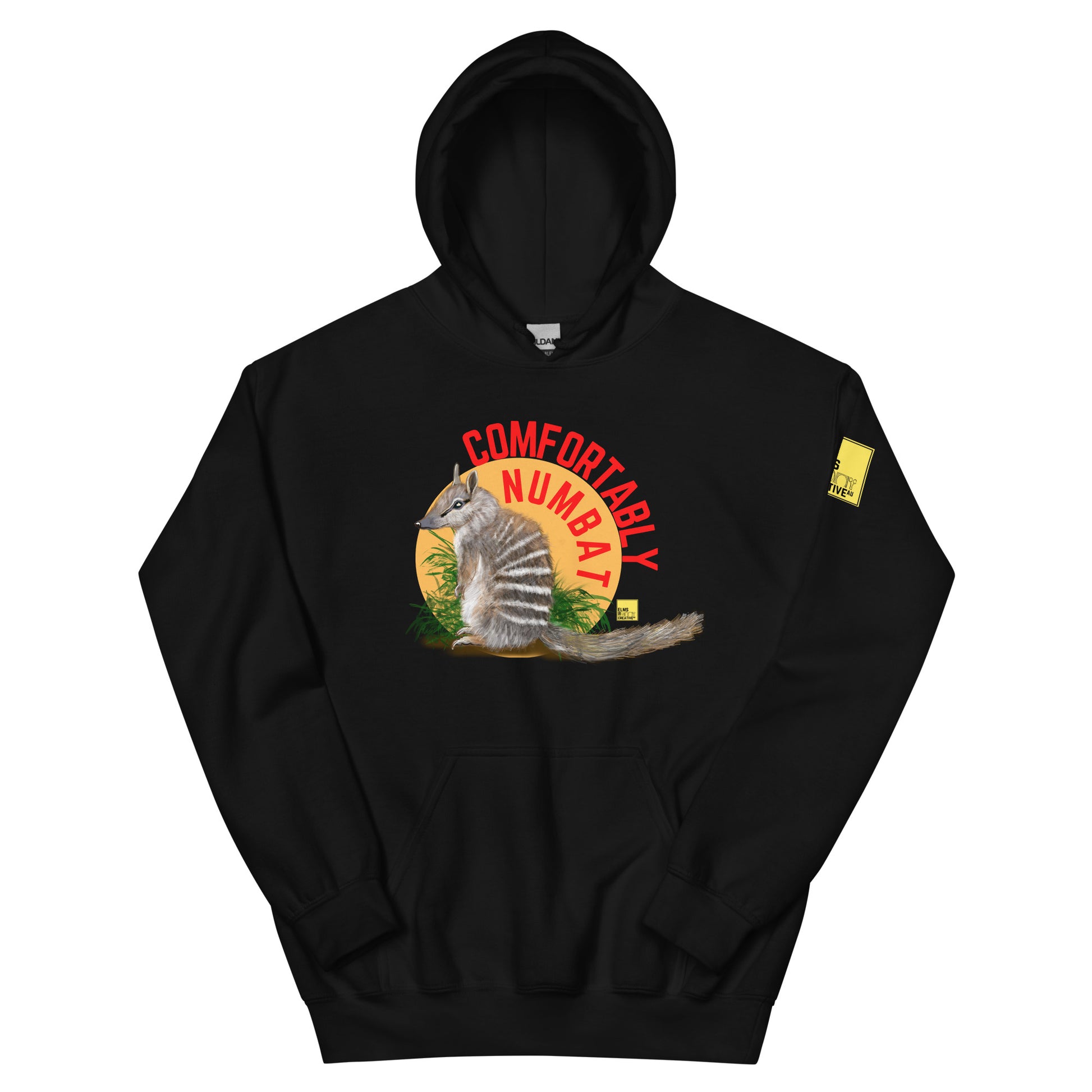 Comfortably Numbat - Numbat Pun Hoodie - ElmsCreative