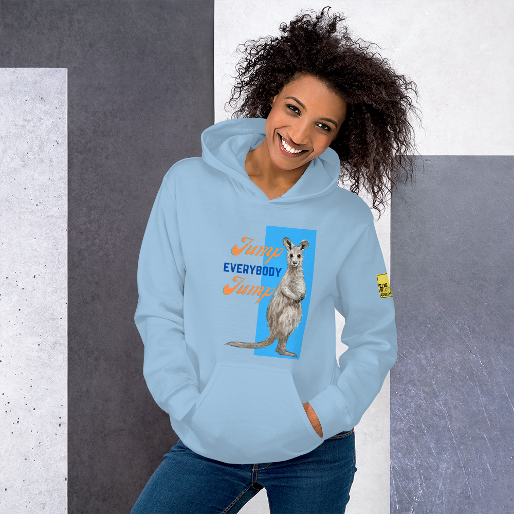 Jump Everybody Jump - Kangaroo Pun Hoodie - ElmsCreative