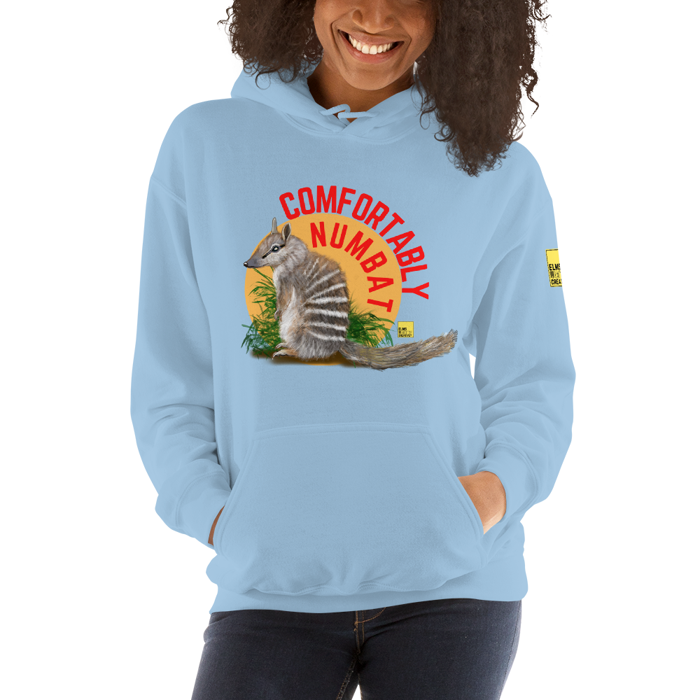 Comfortably Numbat - Numbat Pun Hoodie - ElmsCreative