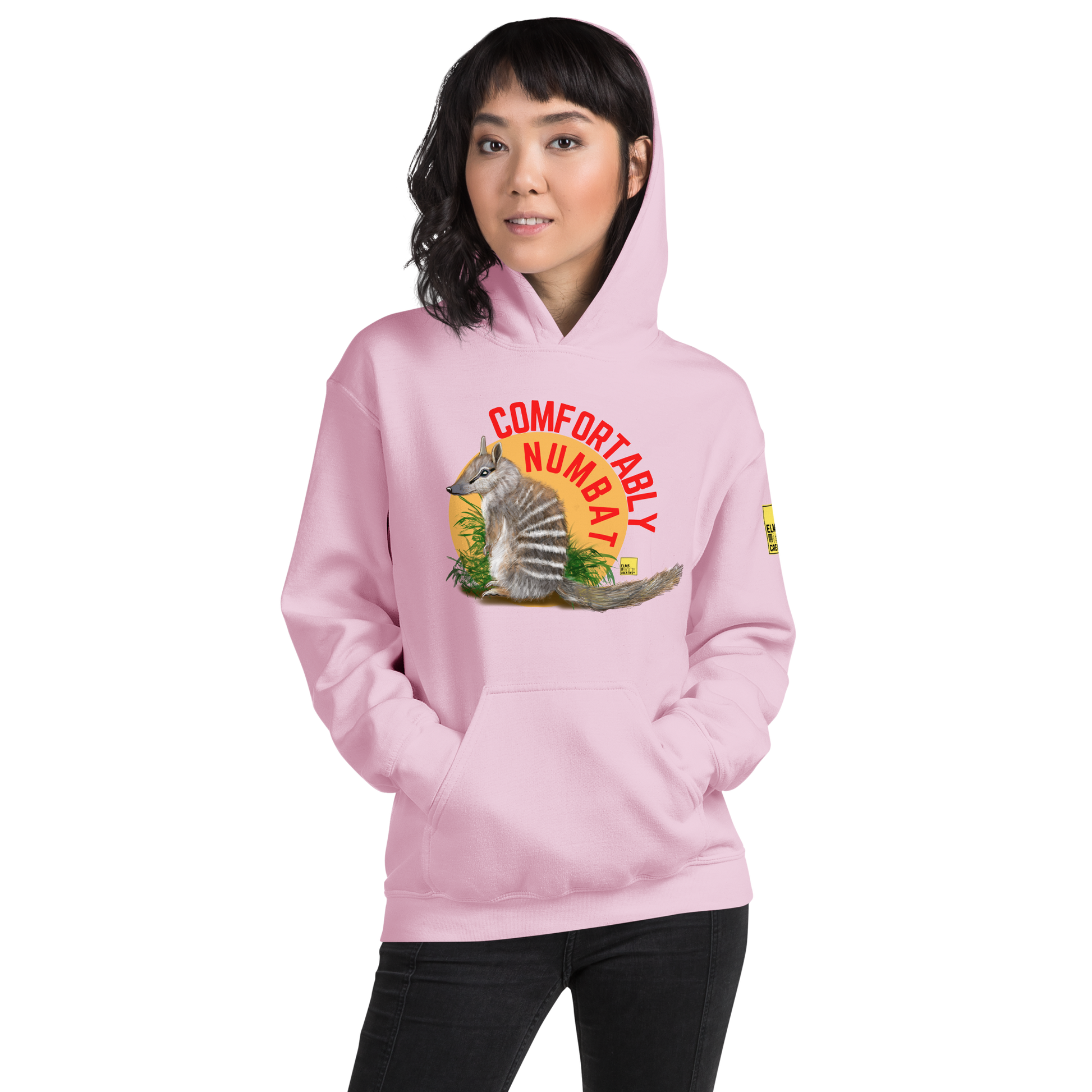 Comfortably Numbat - Numbat Pun Hoodie - ElmsCreative