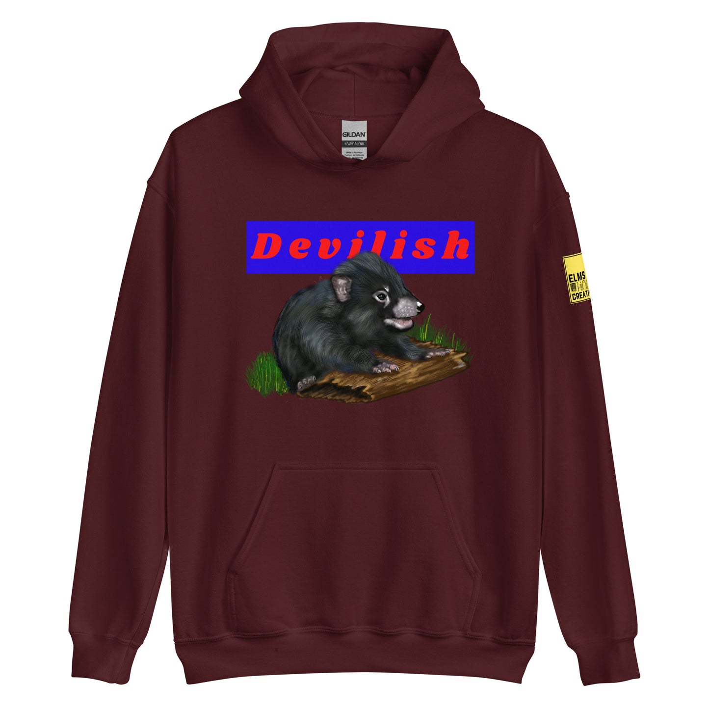 Devilish - Tasmanian Devil Pun Hoodie - ElmsCreative