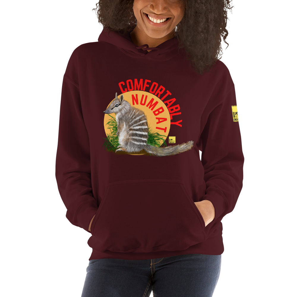 Comfortably Numbat - Numbat Pun Hoodie - ElmsCreative