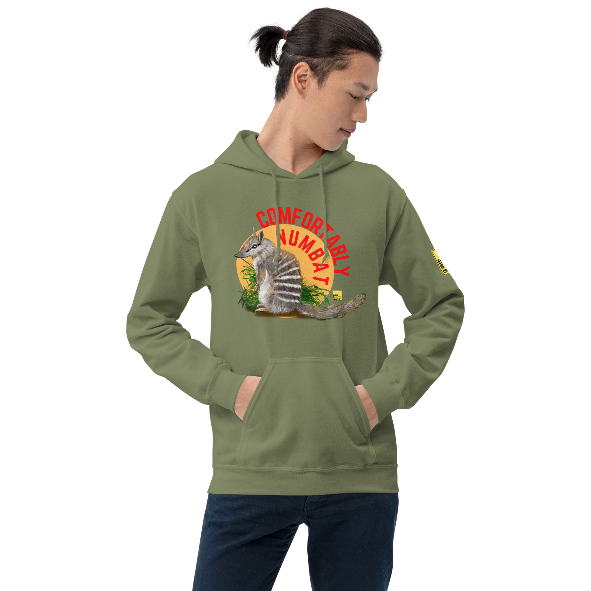 Comfortably Numbat - Numbat Pun Hoodie - ElmsCreative