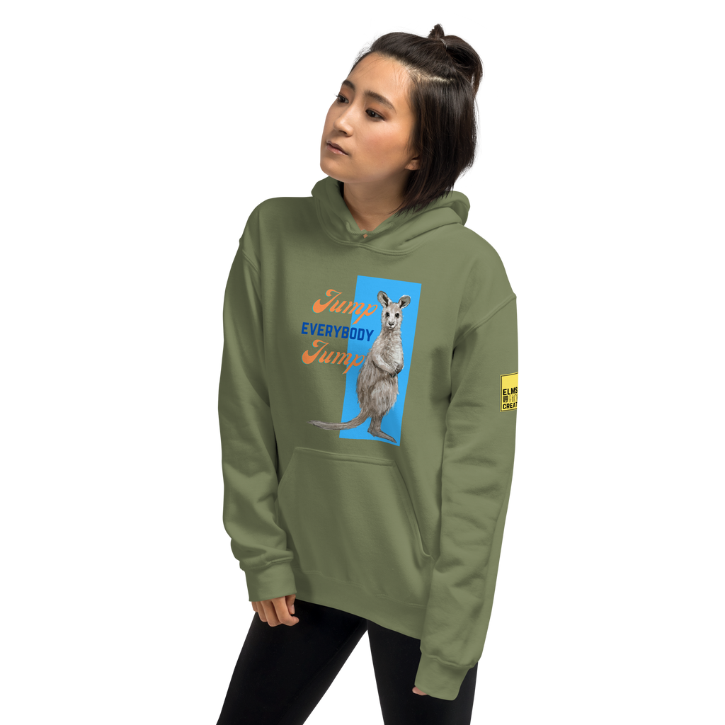 Jump Everybody Jump - Kangaroo Pun Hoodie - ElmsCreative