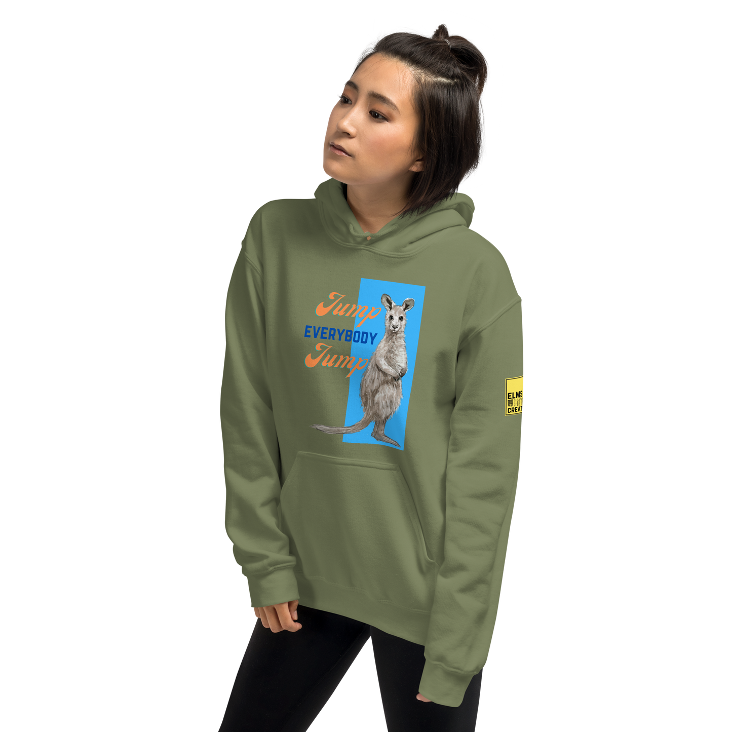 Jump Everybody Jump - Kangaroo Pun Hoodie - ElmsCreative