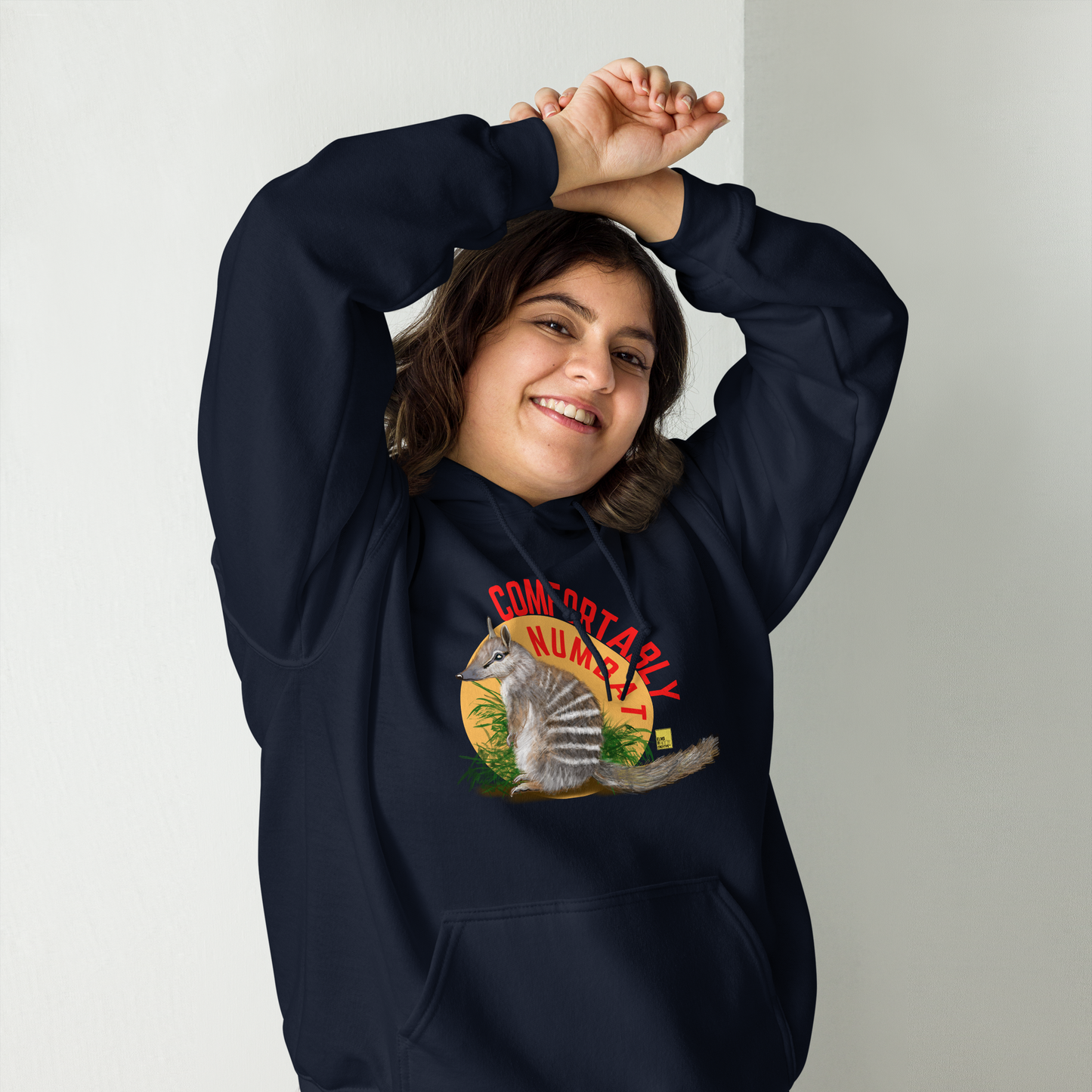 Comfortably Numbat - Numbat Pun Hoodie - ElmsCreative