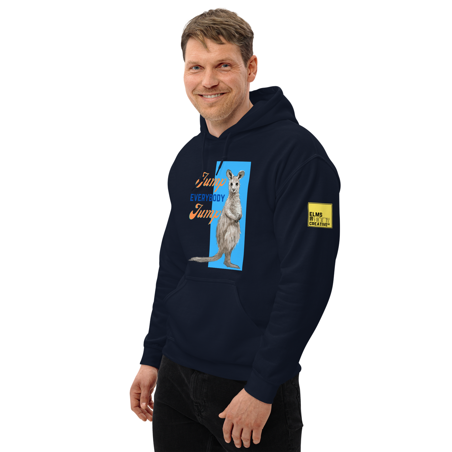 Jump Everybody Jump - Kangaroo Pun Hoodie - ElmsCreative