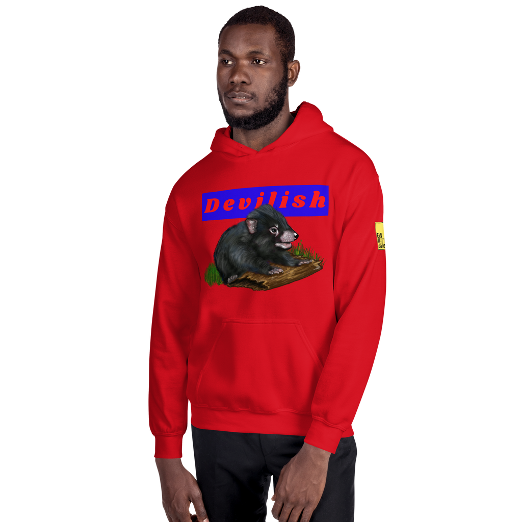 Devilish - Tasmanian Devil Pun Hoodie - ElmsCreative