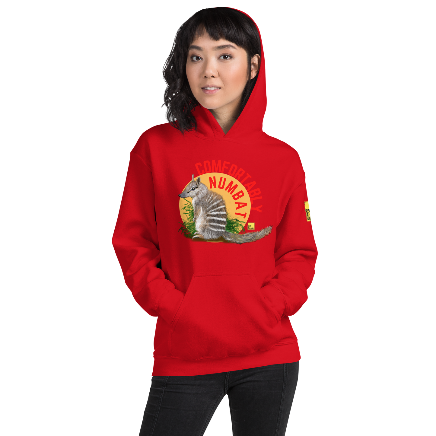 Comfortably Numbat - Numbat Pun Hoodie - ElmsCreative